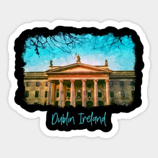 Ireland Dublin - Watercolor Painting, Scenery Sticker